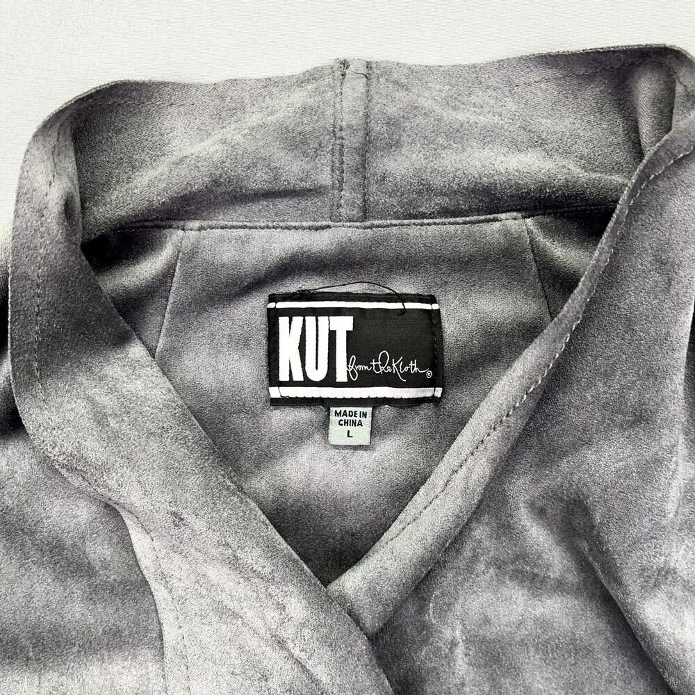 Kut from The Kloth Gray Long Sleeve Open Blazer Sz L Cardigan Whimsygoth - Picture 2 of 15